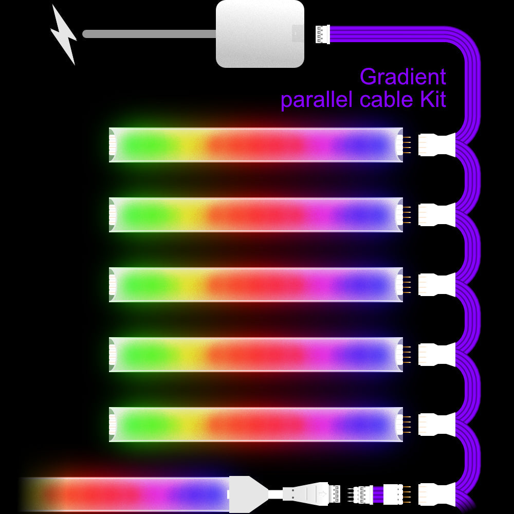 Gradient - WEISSES Parallelkabel | Mehrpunktsplitter 2,3,4+ Wege