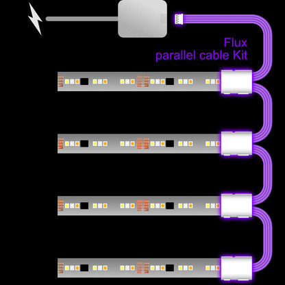Flux - Parallelkabel | WEISSER Mehrfachverteiler 2,3,4+ Wege | in Fuß