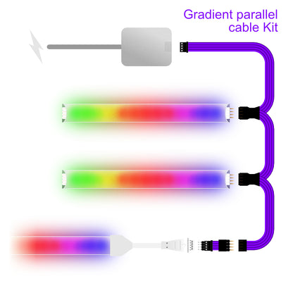 Gradient - Parallel Cable | BLACK Multi Point Splitter 2,3,4+ way | in Feet - 3 / upto 3inch / upto 18inch - LightStrips Anonymous